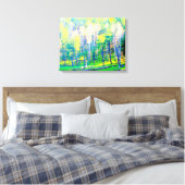 lente bomen uitlopend in verpakt canvas afdruk (Insitu (Slaapkamer))