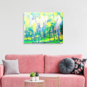 lente bomen uitlopend in verpakt canvas afdruk (Insitu (Woonkamer))