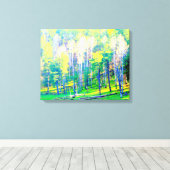 lente bomen uitlopend in verpakt canvas afdruk (Insitu (Houten vloer))