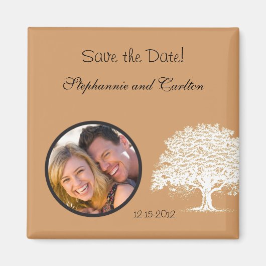 Lente Boom Bruin/Wit Aankondigingsmagneet Magneet (Voorkant)