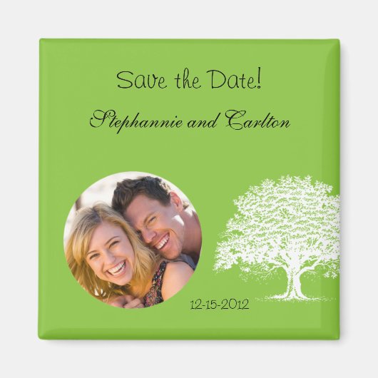 Lente Boom Groen/Wit Aankondigingsmagneet Magneet (Voorkant)