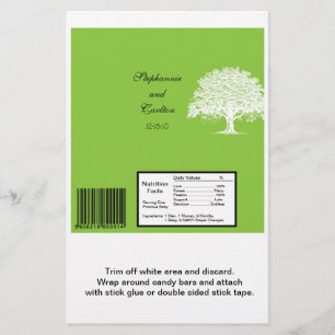 Lente Boom Groen/Wit Bruiloft Grote Bar Wrapper Flyer