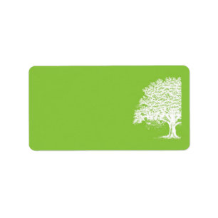 Lente Boom Groen/Wit Bruiloft Mailing Adres Etiket