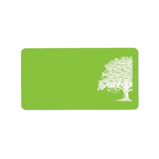 Lente Boom Groen/Wit Bruiloft Mailing Adres Etiket (Voorkant)
