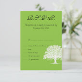 Lente Boom Groen/Wit Bruiloft RSVP Kaart (Staand voorkant)