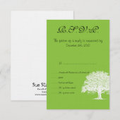 Lente Boom Groen/Wit Bruiloft RSVP Kaart (Voorkant / Achterkant)