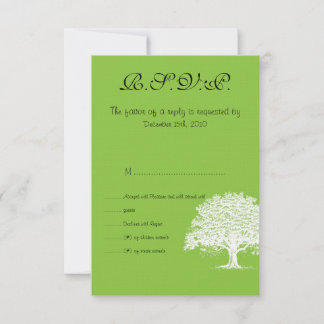 Lente Boom Groen/Wit Bruiloft RSVP Kaart