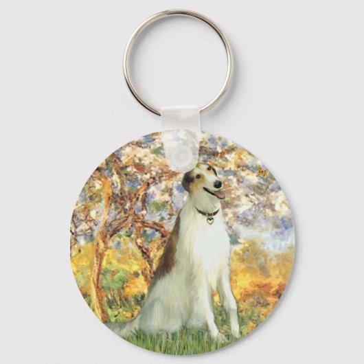 Lente - Borzoi Sleutelhanger (Voorkant)
