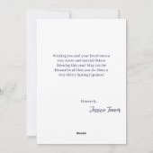 Lente bos bloemenmeisje & haas Ostara Equinox Feestdagenkaart (Achterkant)