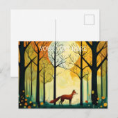 Lente Bos Fox Schilderen Briefkaart (Voorkant / Achterkant)
