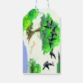 Lente Bos Leven met Vogels en Eekhoorn - Natuur Cadeaulabel (Achterkant)