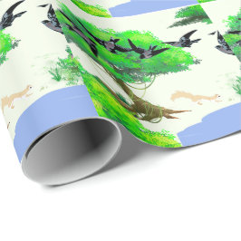 Lente Bos Leven met Vogels en Eekhoorn - Natuur Cadeaupapier