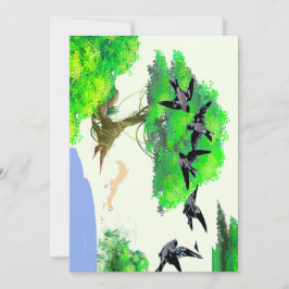 Lente Bos Leven met Vogels en Eekhoorn - Natuur Kaart