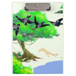 Lente Bos Leven met Vogels en Eekhoorn - Natuur Klembord