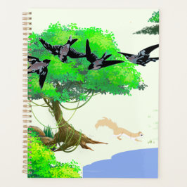 Lente Bos Leven met Vogels en Eekhoorn - Natuur Planner