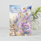 Lente bos uitnodiging voor douche (Staand voorkant)