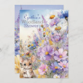 Lente bos uitnodiging voor een douche (Voorkant / Achterkant)