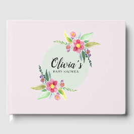 Lente Botanische Bloemen en Naam Baby Shower Gastenboek