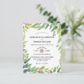  lente botanische dubbelroze bruiloft uitnodigen briefkaart (Staand voorkant)