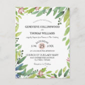  lente botanische dubbelroze bruiloft uitnodigen briefkaart (Voorkant)