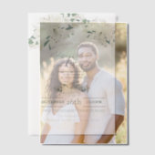 Lente Botanische Groen Witte Bloemen Huwelijk Vellum Uitnodigingen (Offset (Koppel))