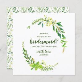 Lente botanische kruiden zullen je mijn Bridesmaid Kaart
