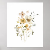 Lente botanische Waterverf bloemen Poster (Voorkant)