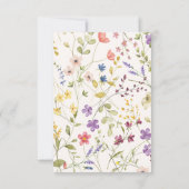 Lente Botanische Wilde Bloem 1e Verjaardagsfeestje Bedankkaart (Achterkant)