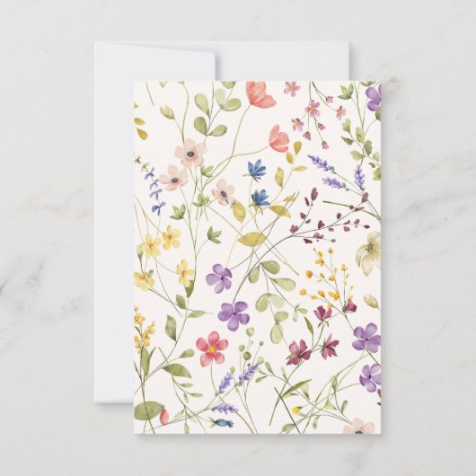 Lente Botanische Wilde Bloem 1e Verjaardagsfeestje Bedankkaart (Achterkant)