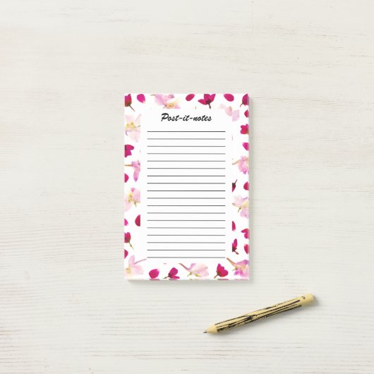 Lente botanische wilde bloemen Petal Blossom Post-it® Notes (Op bureau)
