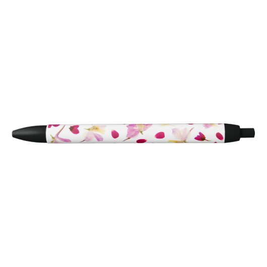 Lente botanische wilde bloemen Petal Blossom Zwarte Inkt Pen (Voorkant)