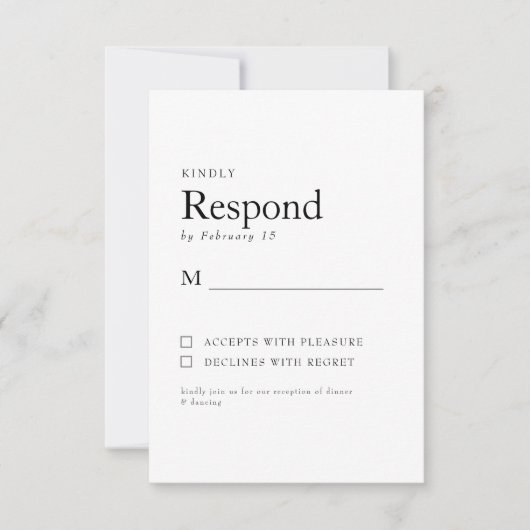 Lente Botanische Witte Bruiloft RSVP (Voorkant)