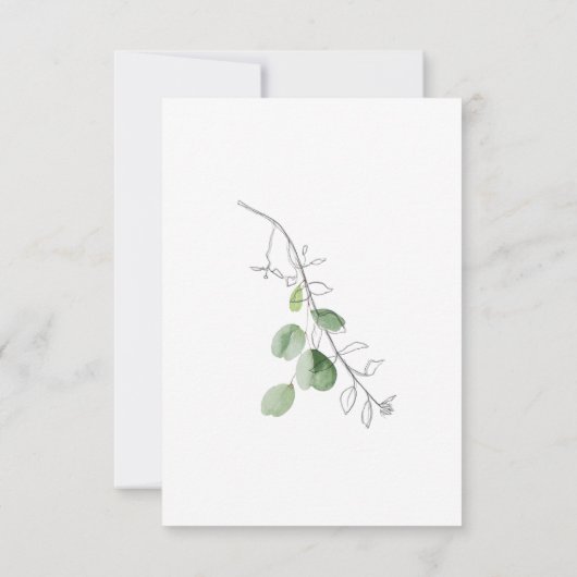 Lente Botanische Witte Bruiloft RSVP (Achterkant)