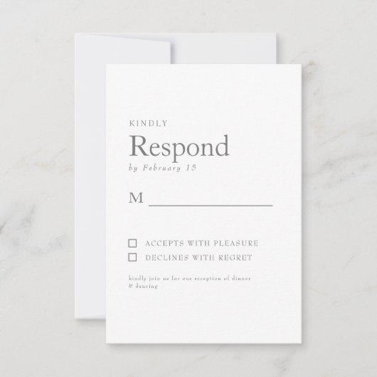 Lente Botanische Witte Bruiloft RSVP (Voorkant)