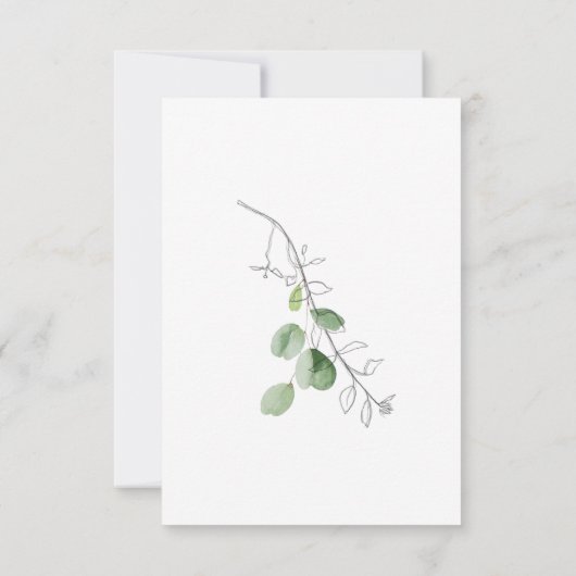 Lente Botanische Witte Bruiloft RSVP (Achterkant)