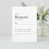 Lente Botanische Witte Bruiloft RSVP Kaartje (Staand voorkant)