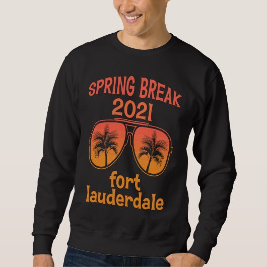 Lente Break Lauderdale 2021 Vintage Coole Zonnebri Trui (Voorkant)