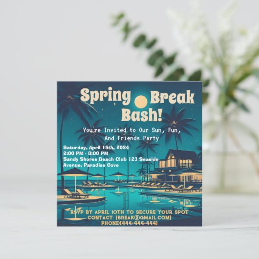 Lente Break Party Kaart (Staand voorkant)