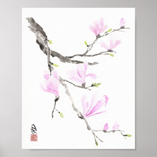 Lente Bries Magnolia Poster (Voorkant)