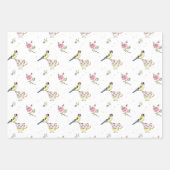 Lente Bruid Moederdag Aquarel Vogels  Inpakpapier Vel (Voorkant 2)