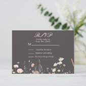 Lente Bruidsboeket Roze Bloemen Bruiloft RSVP Kaartje (Staand voorkant)