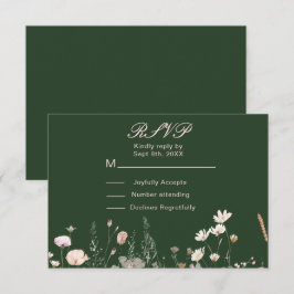 Lente Bruidsboeket Roze Bloemen Bruiloft RSVP Kaartje