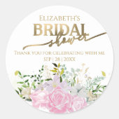 Lente bruidsfeest bedank sticker wilde bloem (Voorkant)