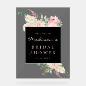 Lente bruidsshower met botanische elementen acryl bord (Voorkant)