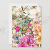 Lente Bruiloft Abrikozen Perzik Bloemen Bruiloft Kaart (Achterkant)