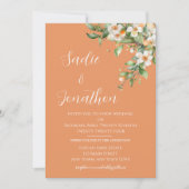 Lente Bruiloft Abrikozenperzik Bloemen Foto Bruilo Kaart (Voorkant)