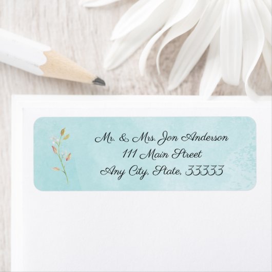 Lente bruiloft Adres Label met witte bruiloft (Insitu)