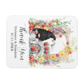 Lente bruiloft Bedankt Gnome Floral Magneet (Horizontaal)