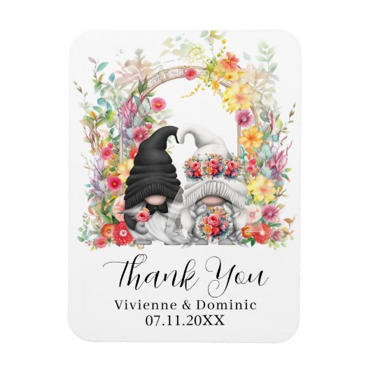 Lente bruiloft Bedankt Gnome Floral Magneet (Verticaal)