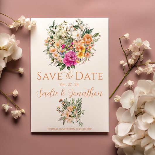 Lente Bruiloft Bloemen Abrikoos Sage Groene Bruilo Save The Date